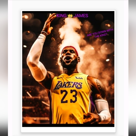 NEW!๐ฏ LEBRON JAMES LAKERS CHALK TOSS SELF CREATED 8.5x11 ULTRA GLOSSY POSTER!๐คฉ - Picture 5 of 5